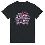 Black t-shirt with '192K Angel Baby' graphic design on a white background