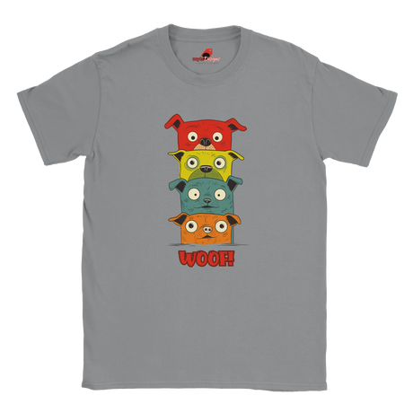 stacked cartoon puppies Sports Grey T shirt
