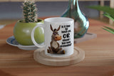 Funny Donkey Coffee Mug – “Is It Time for Lunch Yet?” Sarcastic Office Gift

