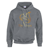 Sports Grey hoodie with text design on a white background