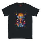 Black t-shirt vector design of an American Indian Brave