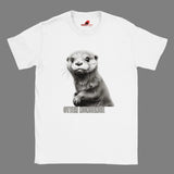 Funny otter t-shirt with Otter Nonsense graphic design on organic cotton tee