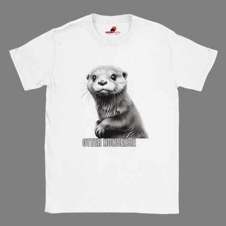 Funny otter t-shirt with Otter Nonsense graphic design on organic cotton tee