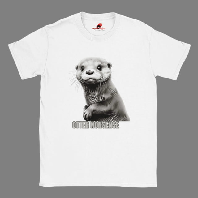 Funny otter t-shirt with Otter Nonsense graphic design on organic cotton tee
