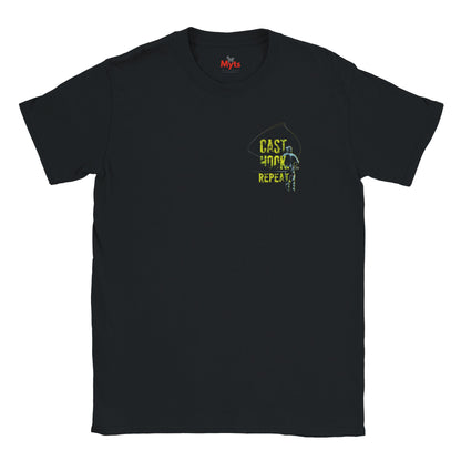 Cast Hook Repeat Fishing T-Shirt | Soft Cotton Angler Tee | Gildan 64000