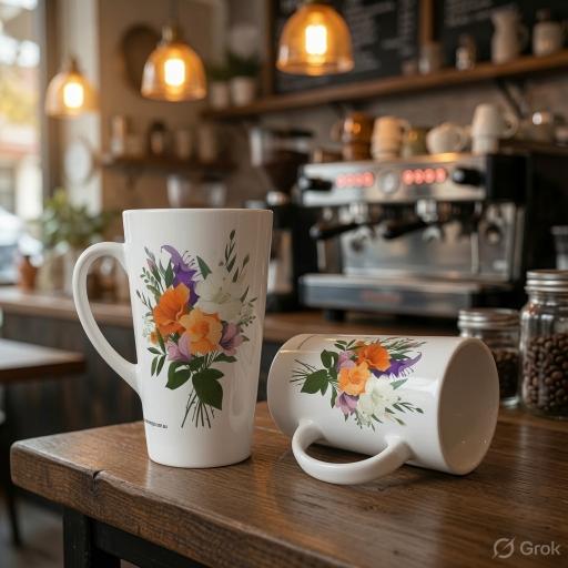 Wildflower Bouquet Latte Mug – Elegant Floral Ceramic Coffee Cup