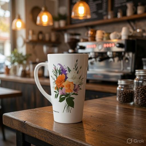 Wildflower Bouquet Latte Mug – Elegant Floral Ceramic Coffee Cup