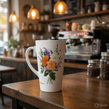 Wildflower Bouquet Latte Mug – Elegant Floral Ceramic Coffee Cup