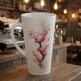 Japanese Cherry Blossom Latte Mug – Elegant Sakura Ceramic Coffee Cup