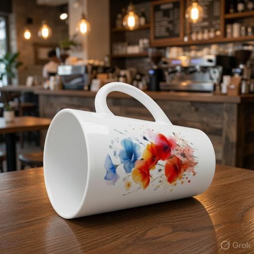 Watercolor Wildflower Floral Latte Mug