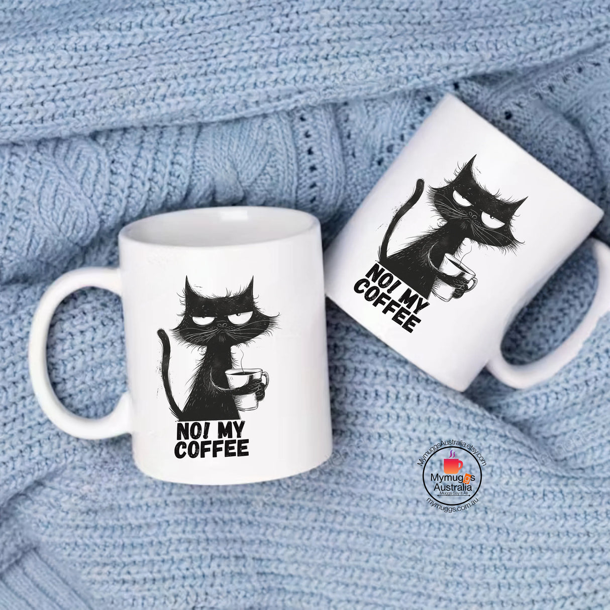 Funny Black Cat Coffee Mug - Office Gift for Cat Lovers