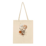 Floral Moon Reusable Cotton Tote Bag – Eco-Friendly Long Handle Bag