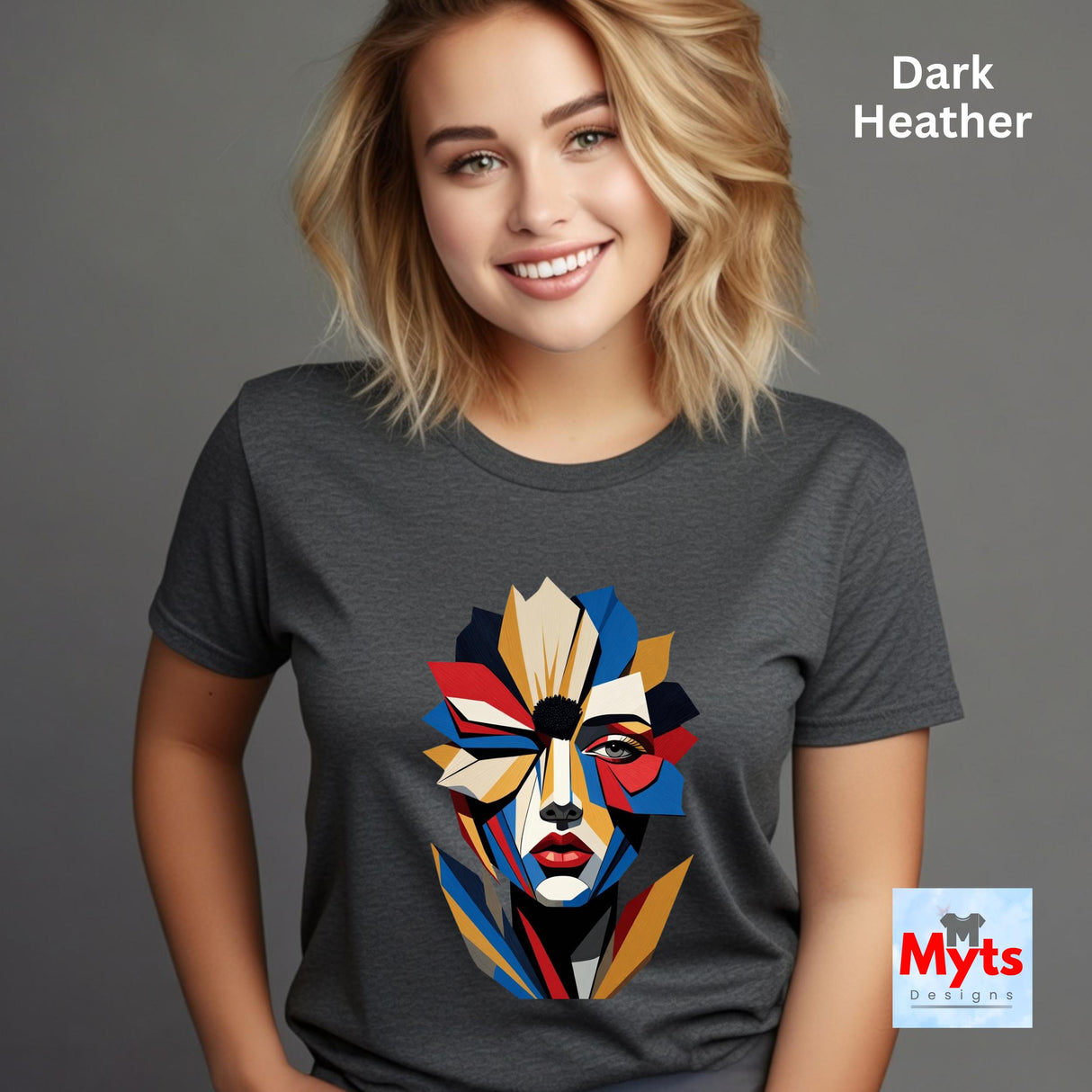 Abstract Geometric Face T-Shirt | Modern Art Graphic Tee