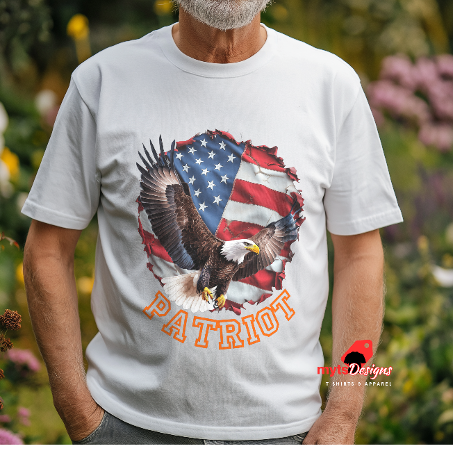 American Bald Eagle T-Shirt - USA Patriotic Flag Shirt for Men & Women