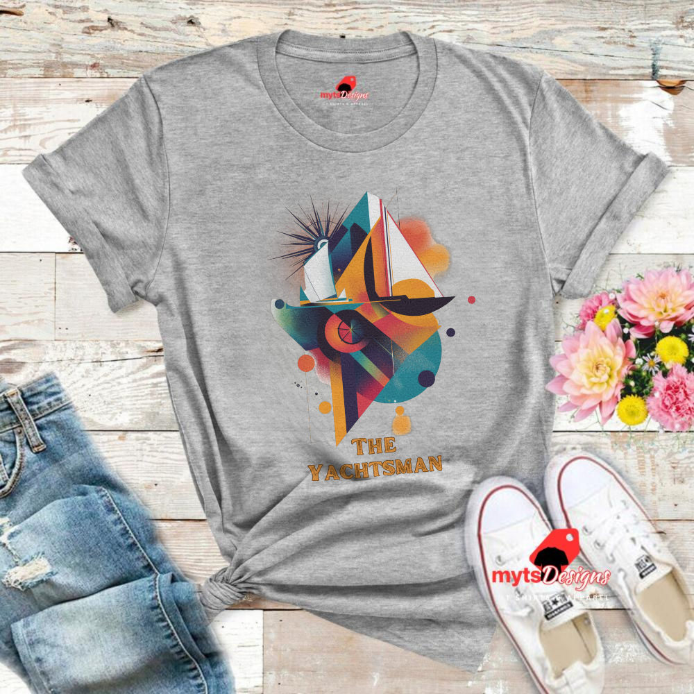 Geometric Design,Sea Lovers Gift, Nautical Yachtsman Geometric Design T-Shirt, Boat lover Tee, Ocean-Inspired Gift"