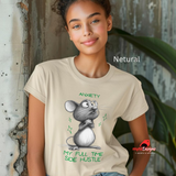 Anxiety My Full Time Side Hustle T-Shirt - Funny Anxious Mouse Graphic Tee