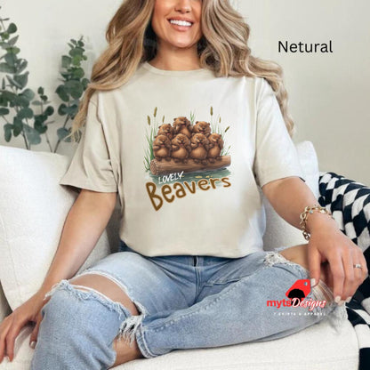 Funny beaver t shirt for women, beaver lovers gift, cute beavers, lovely beavers t shirt,funny shirts for her,animinal lovers gift shirt