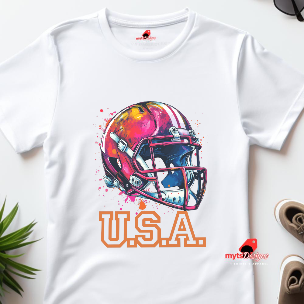 Football Helmet T-shirt Pop At Design, American Football Helmet, Retro Sports Fan Gift, American Football Enthusiast Tee, Game Day Apparel