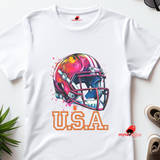 American Football Helmet T-Shirt | Retro Pop Art Design | Game Day Apparel