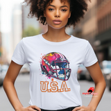 American Football Helmet T-Shirt | Retro Pop Art Design | Game Day Apparel