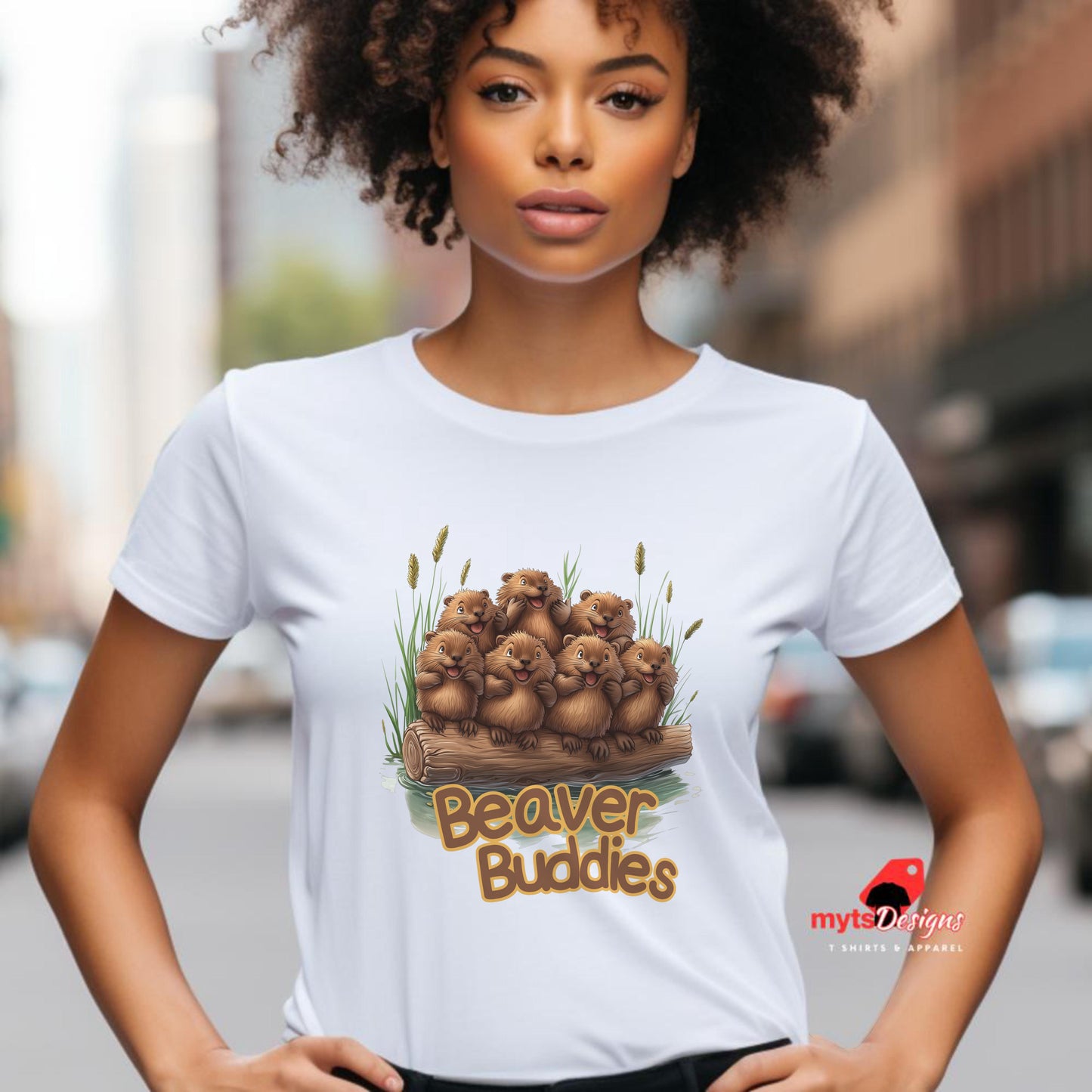 Beaver Buddies T-shirt Beaver Buddies Cute Animal T-Shirt, Fun Beaver Friends Graphic Tee, Adorable Beaver Gift