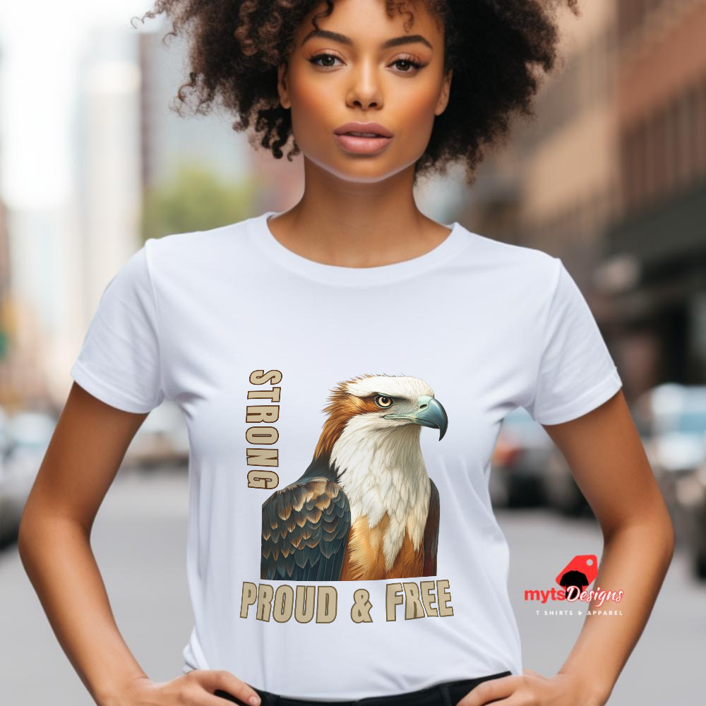 Eagle T-Shirt Strong Proud Free, Patriotic Eagle Shirt,Freedom Graphic Tee,  Pride Eagle T-Shirt, Men’s Eagle Graphic Tee