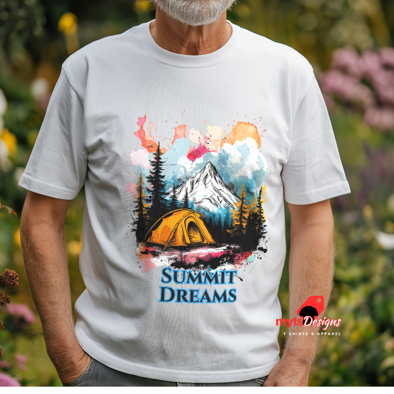 Hiking T-shirt,Summit Dreams Hiking T-Shirt, Camping Holiday Tee, Nature Lover Adventure Shirt, Outdoor Hiking Apparel.