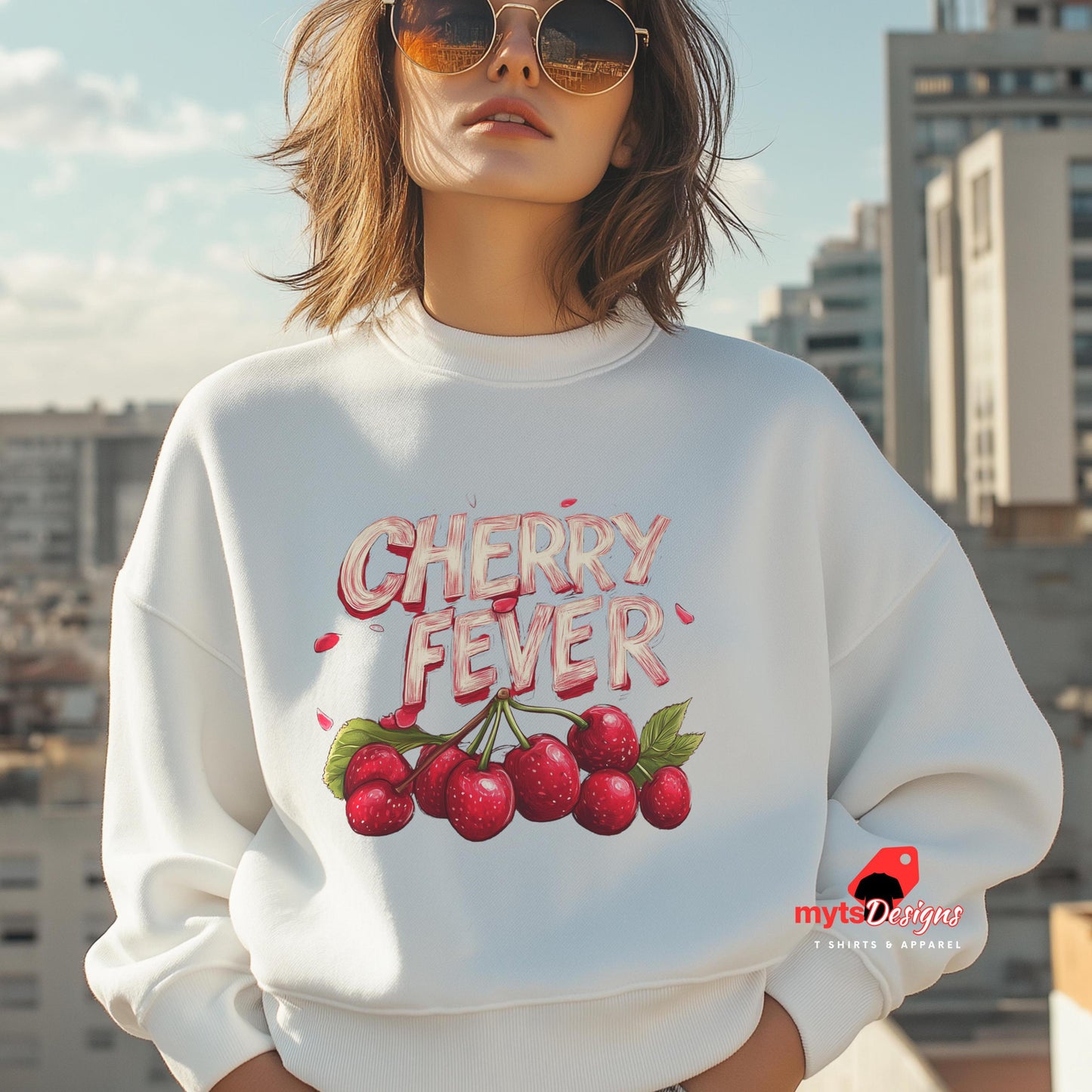 White Cherry Fever Sweatshirt