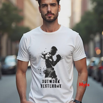 Outwork Yesterday Motivational T-Shirt - Hustle Tee