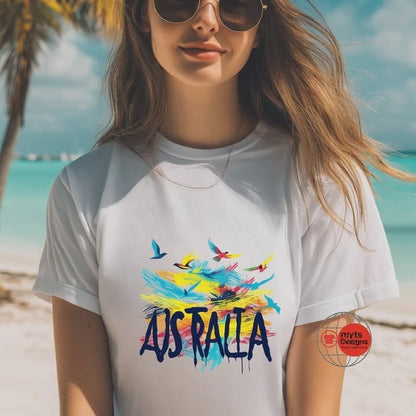 Australia Brushstroke Art T-Shirt – Modern Aussie Graphic Tee