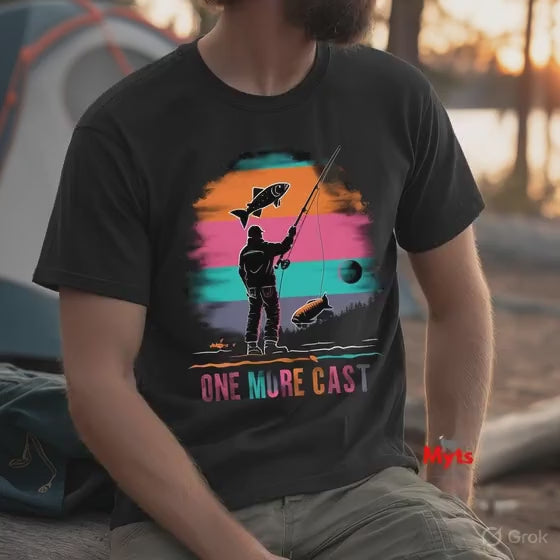 One More Cast Fishing T-Shirt - Black
