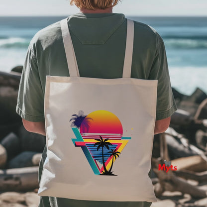 Geo Sunset Tote Bag – Reusable Cotton Tote Bag | Mytsdesigns