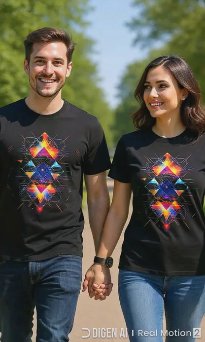 Geometric Neon T-Shirt | Abstract Streetwear | MytsDesigns