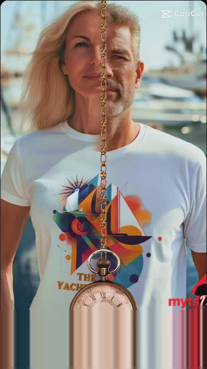 The Yachtsman Classic Unisex Crewneck T-Shirt | Nautical Geometric Design
