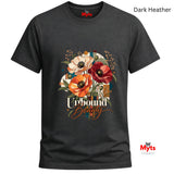 Unbound Beauty floral graphic Gildan 64000 T-shirt in Dark Heather