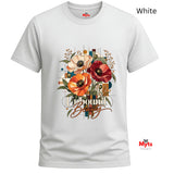 Unbound Beauty floral graphic Gildan 64000 T-shirt in White