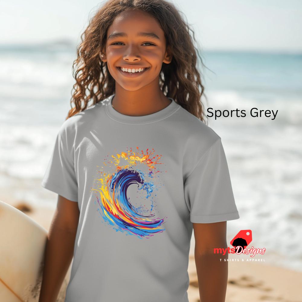 Abstract Wave T-Shirt - Ocean Surf Art Graphic Tee