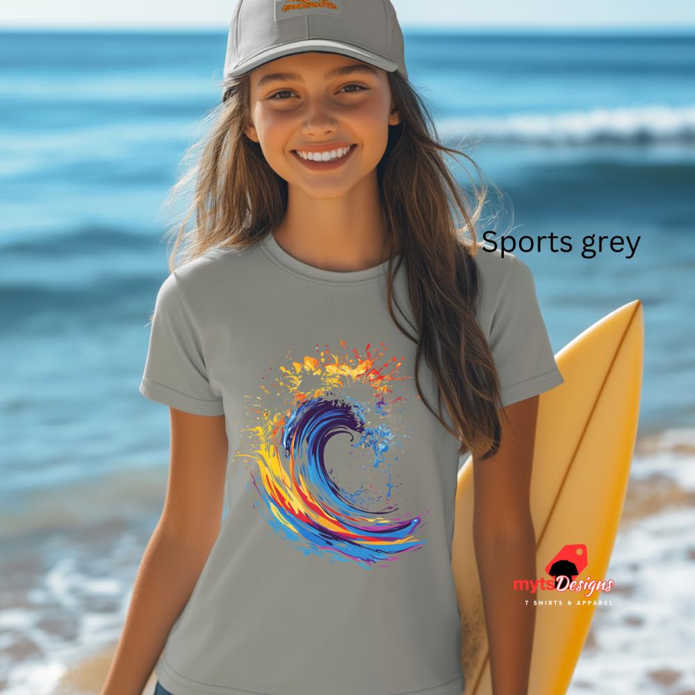 Abstract Wave T-Shirt - Ocean Surf Art Graphic Tee