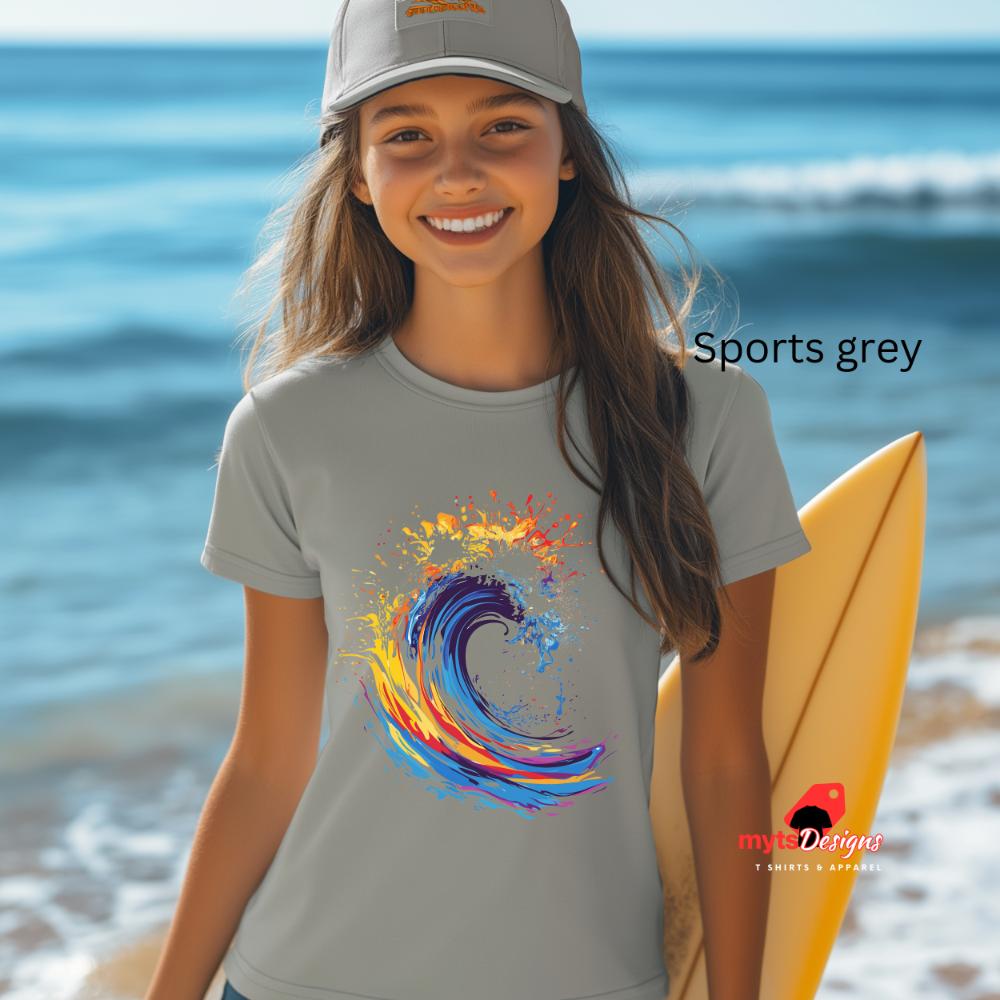 Abstract Wave T-shirt Abstract Surf Wave Art T-Shirt, New Art Graphic Design Tee, Ocean-Inspired Wave Shirt, Surfing shirts