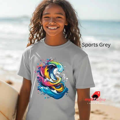 Abstract Wave Abstract Surf Wave Art T-Shirt, New Art Graphic Design Tee, Ocean-Inspired Wave Shirt,Surfing shirts
