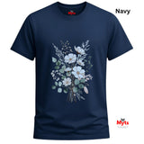 Blue Wildflower Bouquet T-Shirt | Minimalist Botanical Floral Graphic Tee