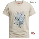Blue Wildflower Bouquet T-Shirt | Minimalist Botanical Floral Graphic Tee