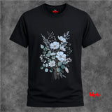 Blue Wildflower Bouquet T-Shirt | Minimalist Botanical Floral Graphic Tee